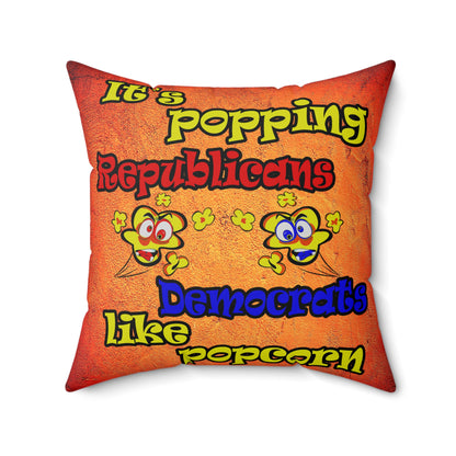 popping like popcorn - Spun Polyester Square Pillow - (burnt orange)