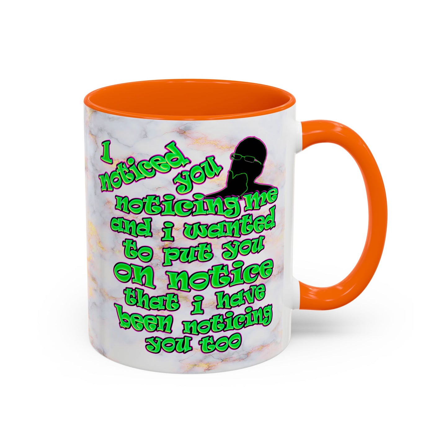 noticed you noticing - Accent Mug (white marble)