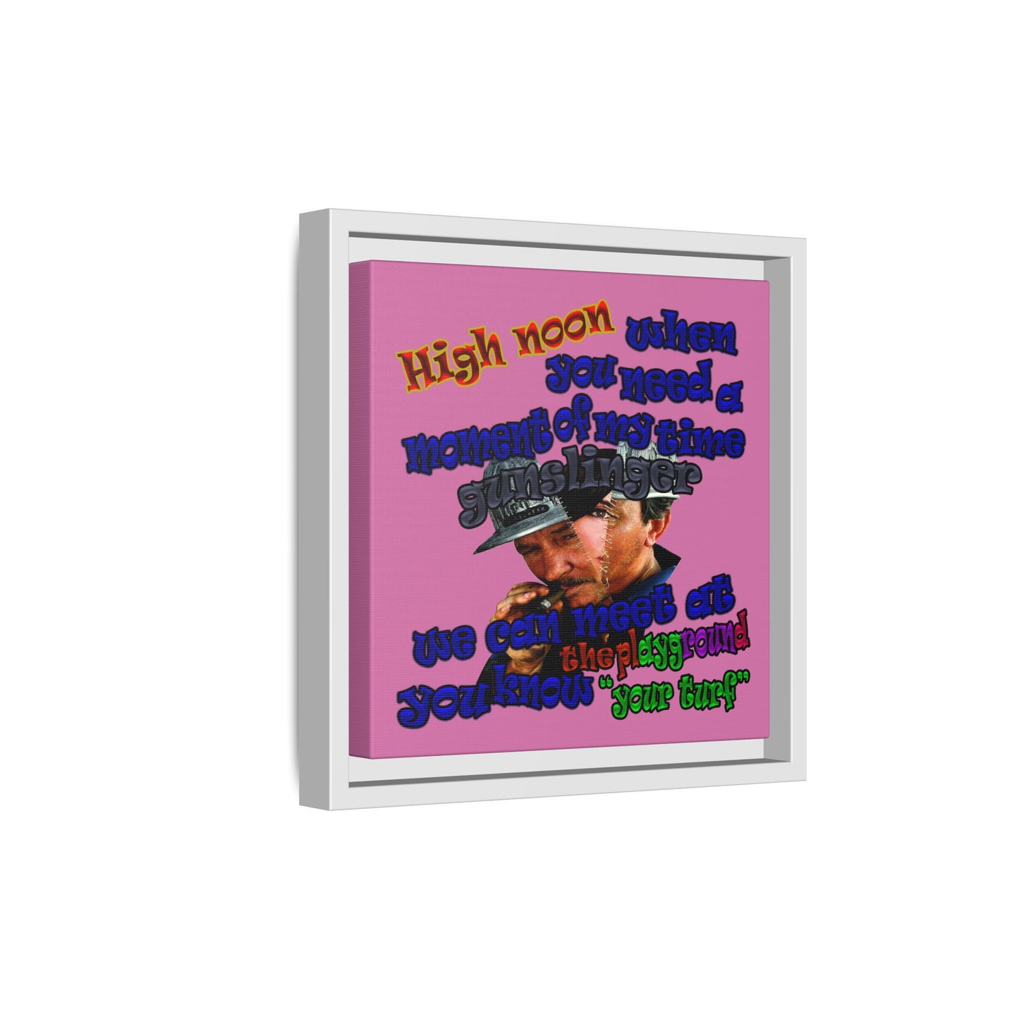 high noon - framed canvas art (light pink)