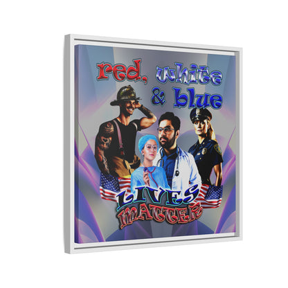rw&b lives matter - framed canvas art (grey-pink wave)