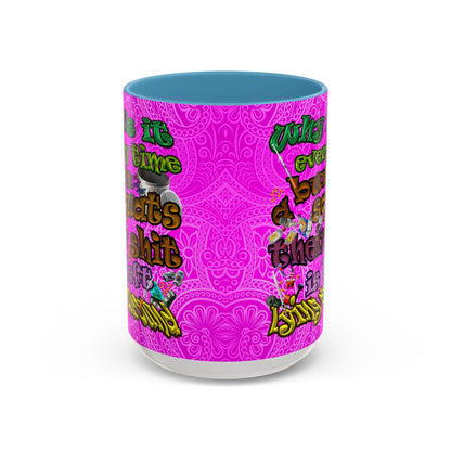 the bum's shit - Accent Mug (pink swirl)