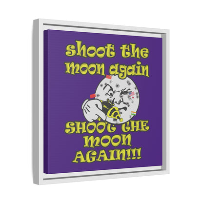 shoot the moon again - framed canvas art (purple)