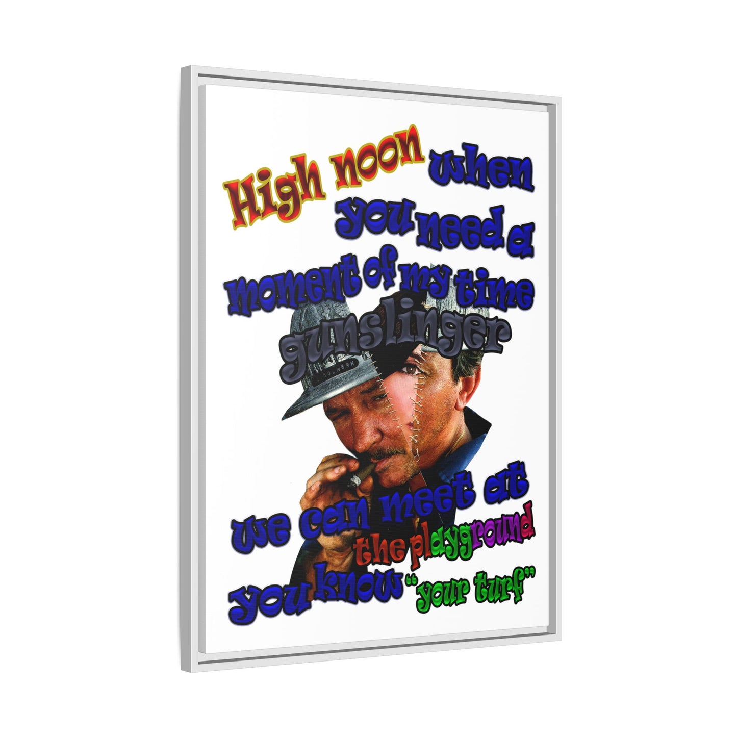 high noon - framed canvas art (white)