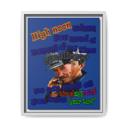 high noon - framed canvas art (dark blue)