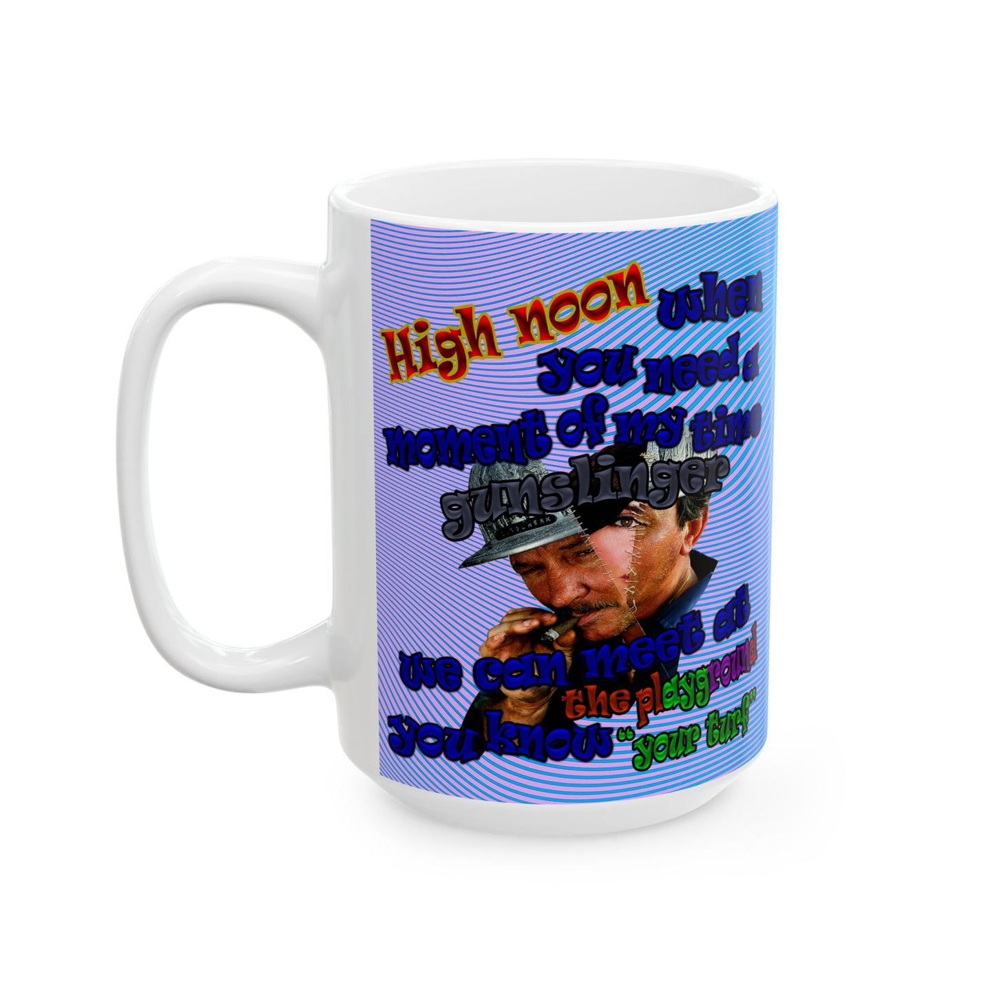 high noon - White Mug (light blue-purple wave)