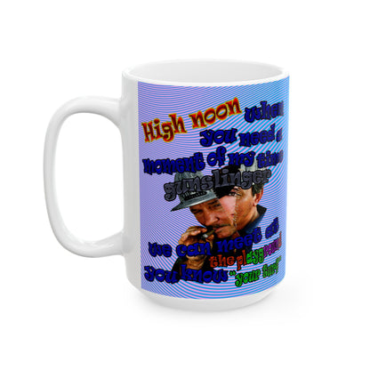 high noon - White Mug (light blue-purple wave)