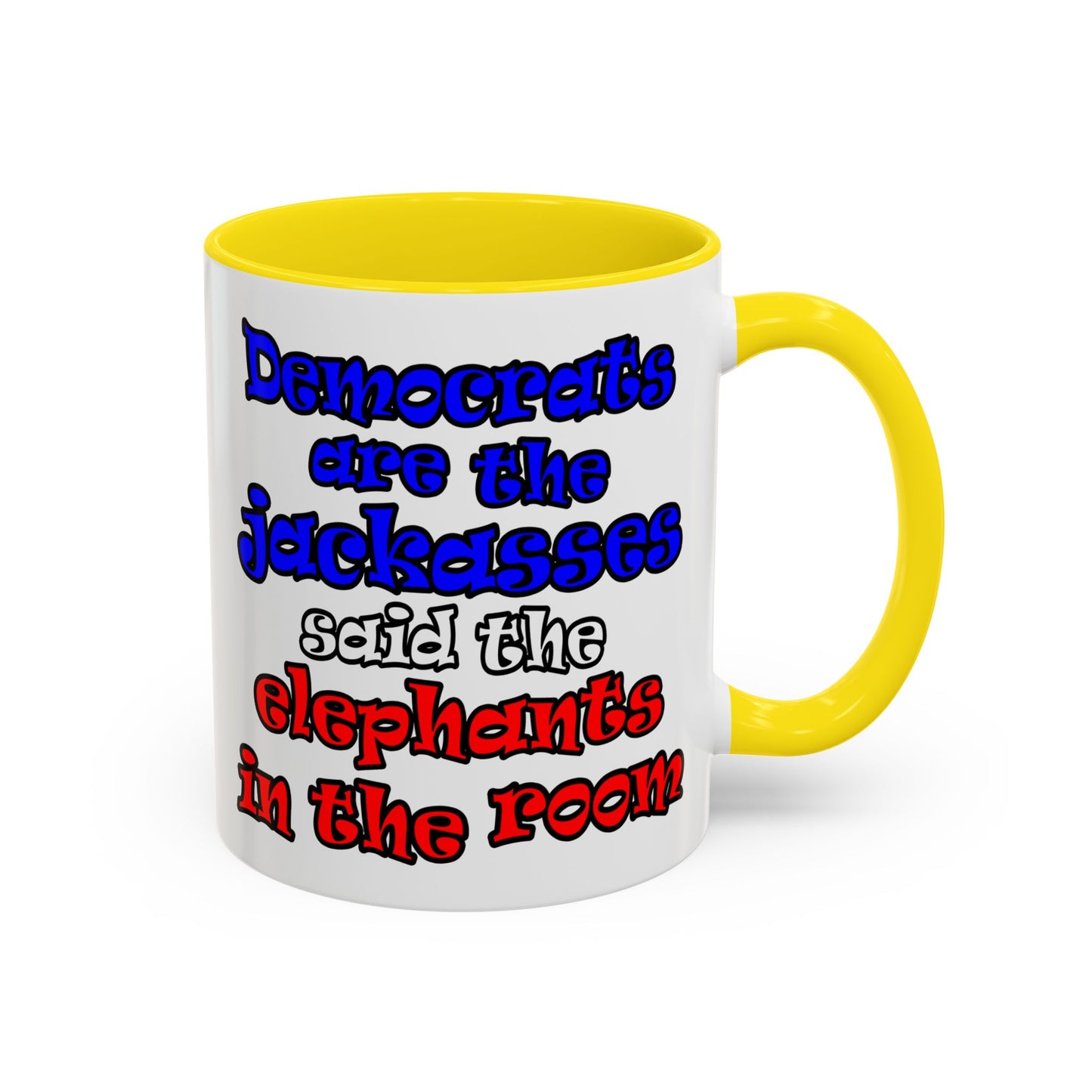 donkeys and elephants - Accent Mug (white)