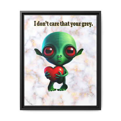 I don't care that your grey - framed canvas art (white marble)