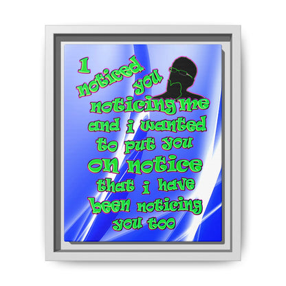 noticed you noticing - framed canvas art (blue-white wave)
