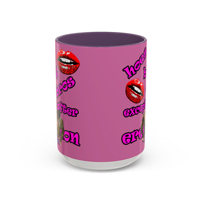 hoes b4 bros - Accent Mug (light pink)