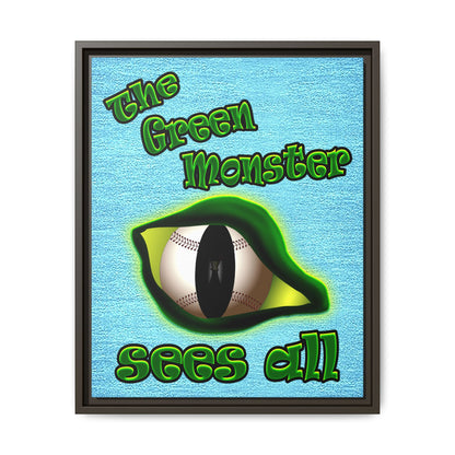 green monster - framed canvas art (faded blue)