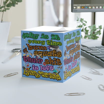 the bum's shit - note cube (light blue)