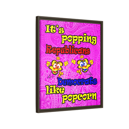 popping like popcorn - framed canvas art (pink swirl)