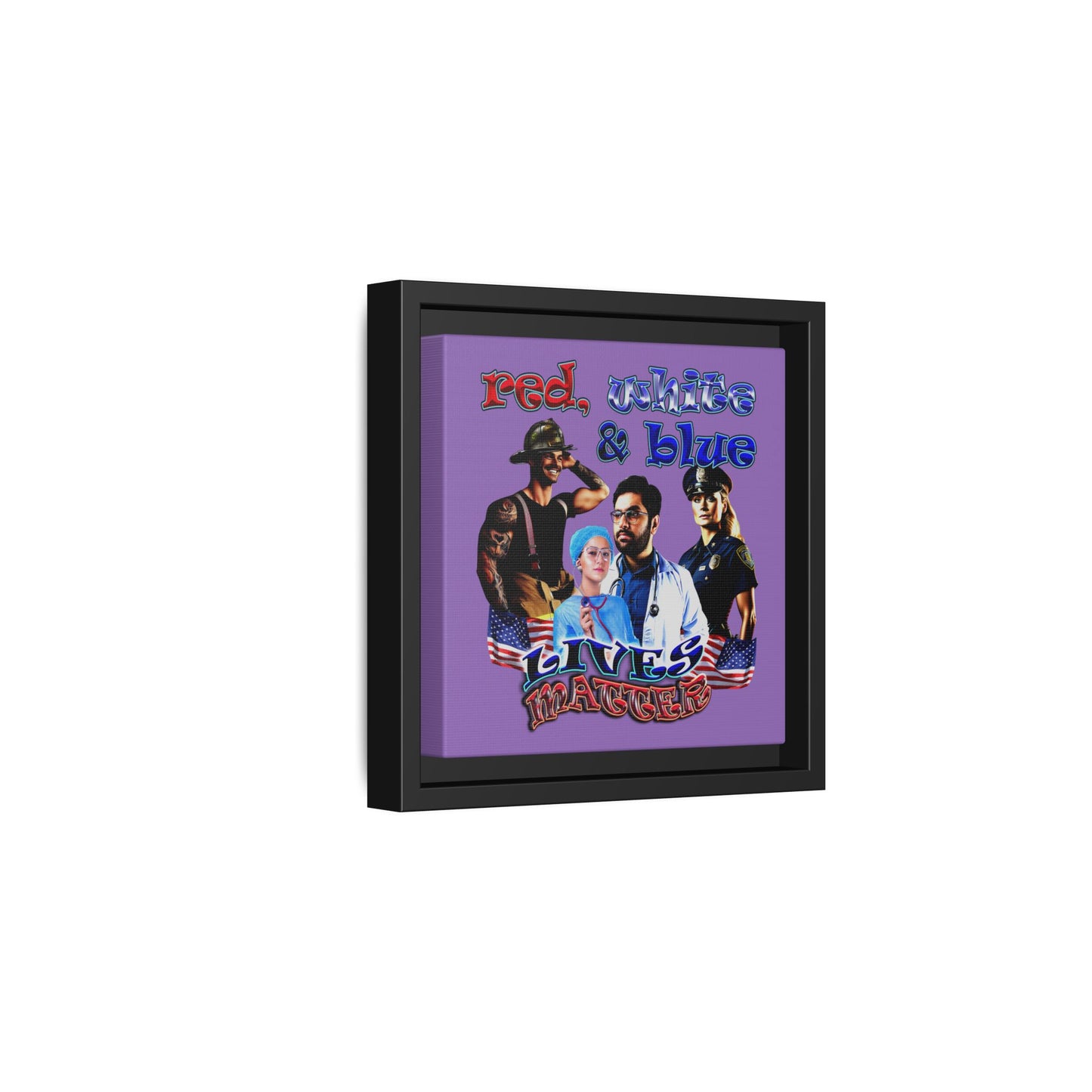 rw&b lives matter - framed canvas art (light purple)