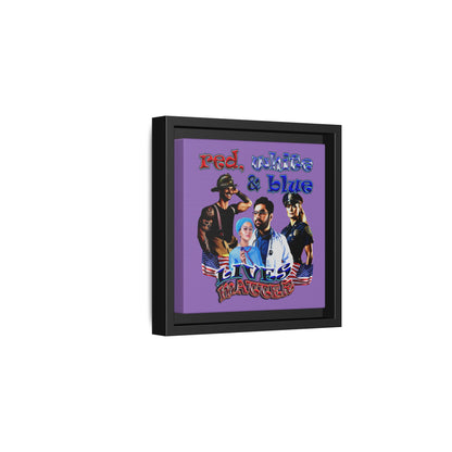 rw&b lives matter - framed canvas art (light purple)