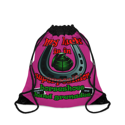 my luck - Drawstring Bag (pink)