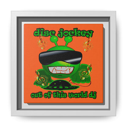 disc jockey - framed canvas art (orange)
