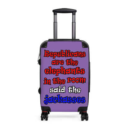 donkeys and elephants - Suitcase (light purple)