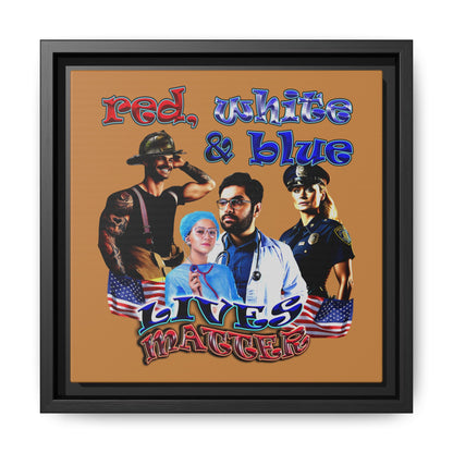 rw&b lives matter - framed canvas art (light brown)
