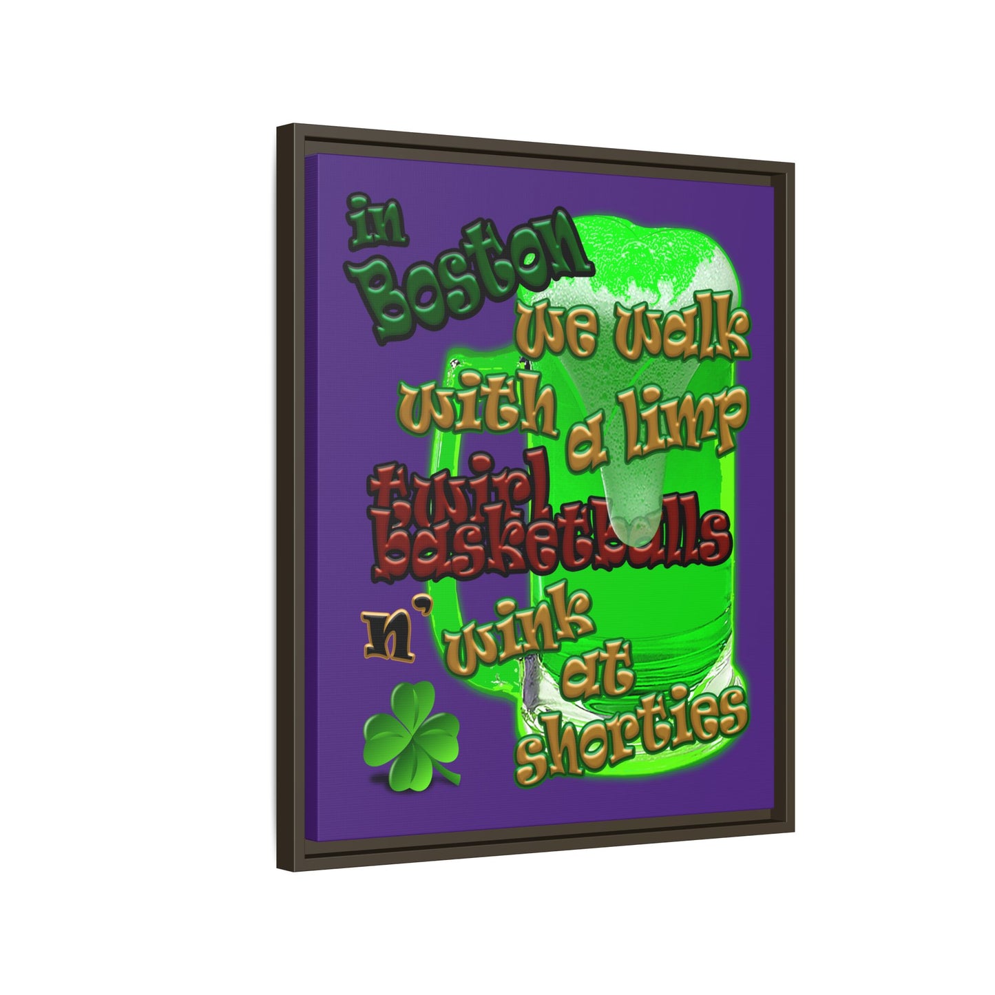 celtics logo - framed canvas art (purple)