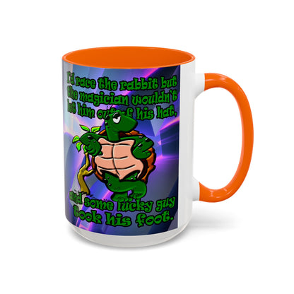 turtle race - Accent Mug (grey-pink wave)