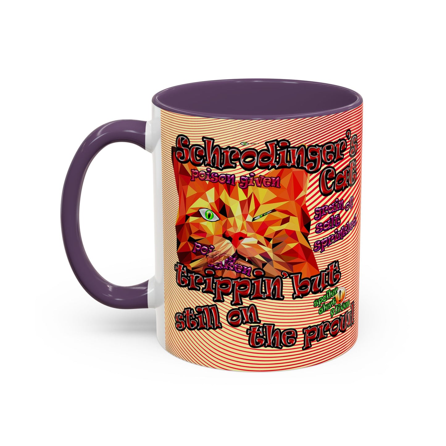 schrodinger's cat - Accent Mug (yellow-orange wave)