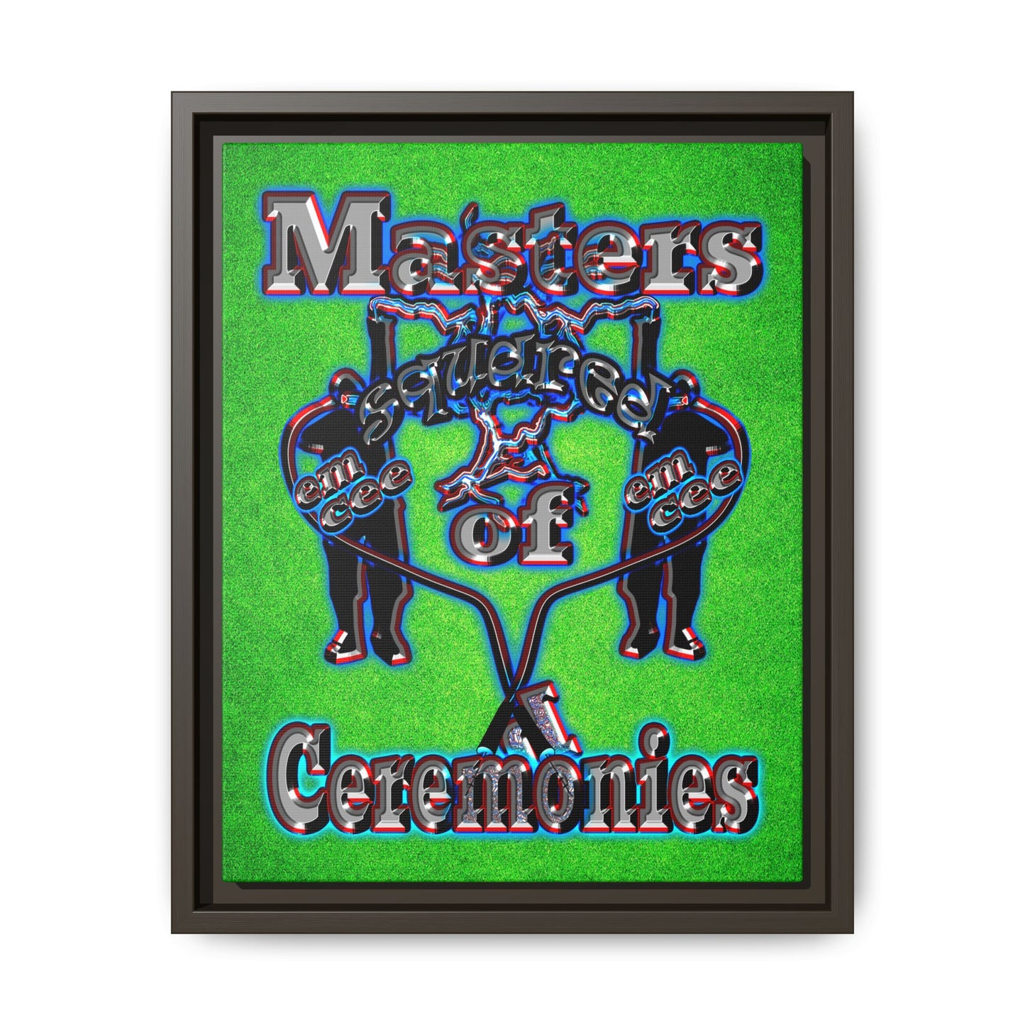 em cee squared - framed canvas art (green turf)
