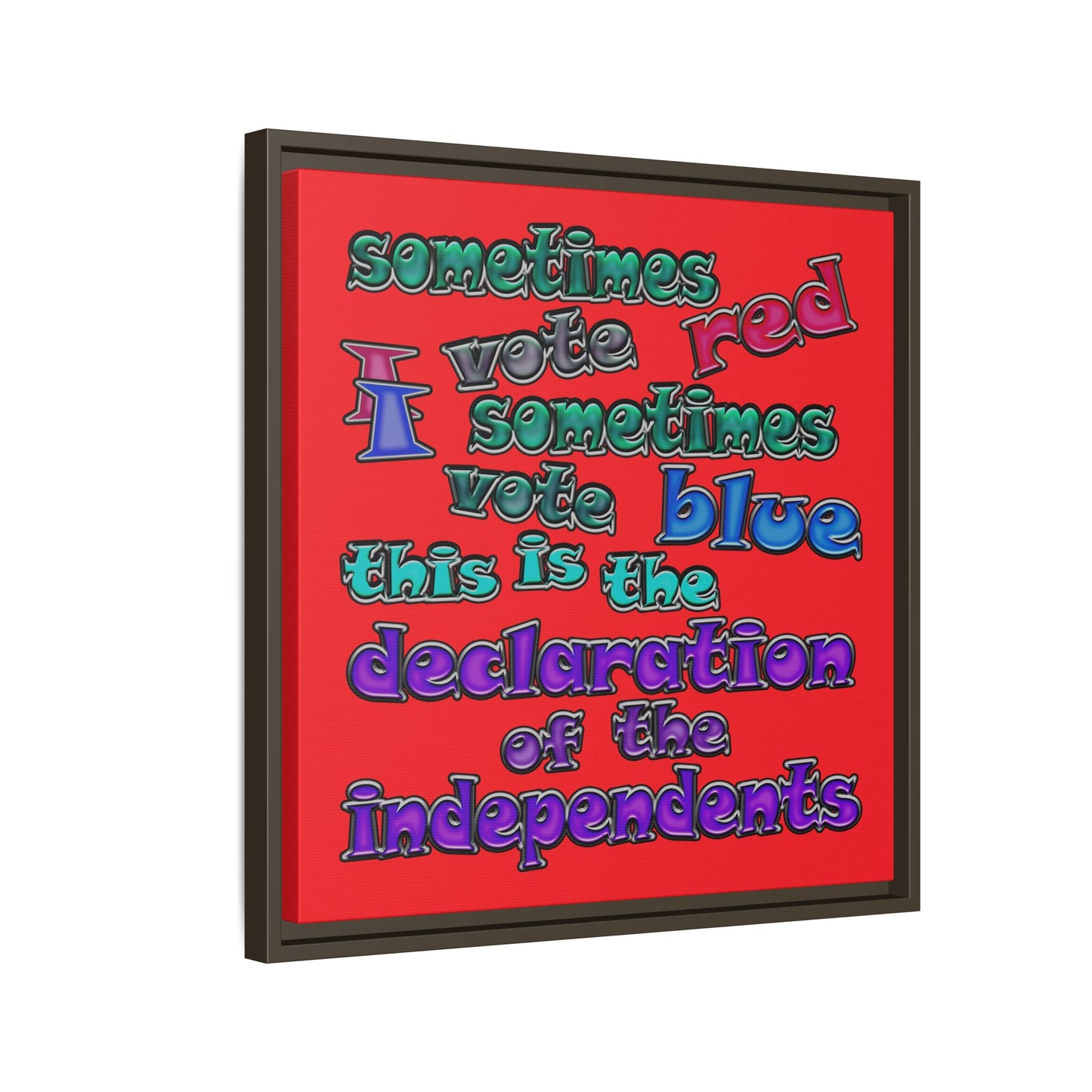 declaration of the independents - framed canvas art (red)