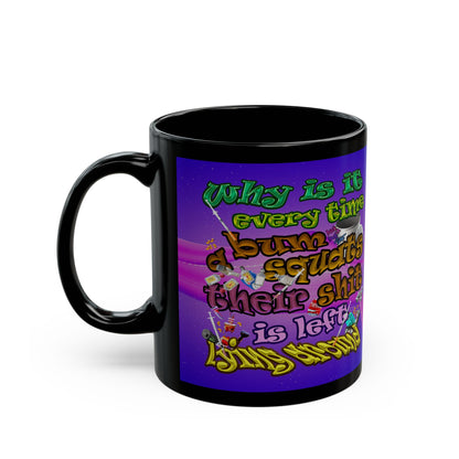 the bum's shit - Black Mug (purple-pink wave)