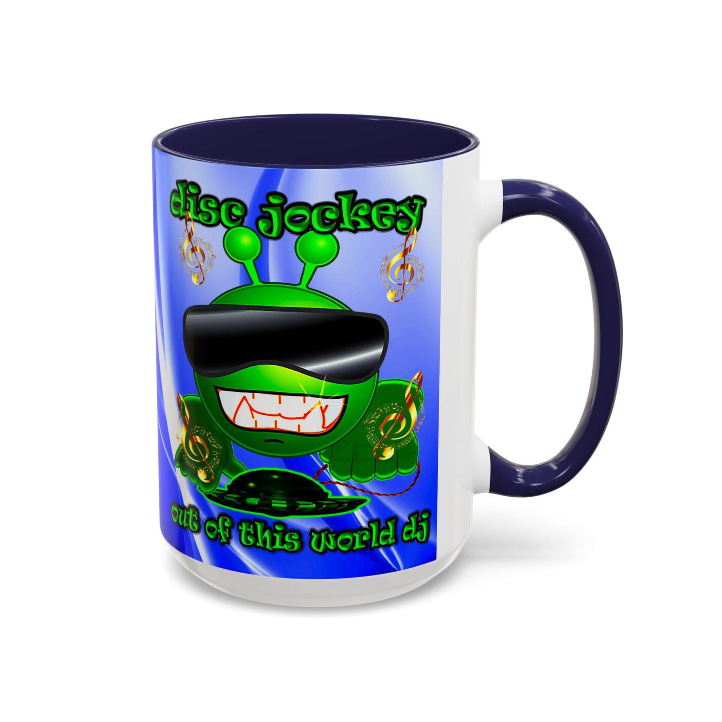 disc jockey - Accent Mug (blue-white wave)