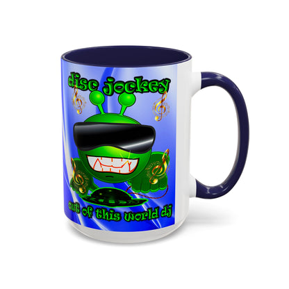 disc jockey - Accent Mug (blue-white wave)