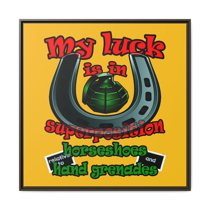 my luck - framed canvas art (yellow)