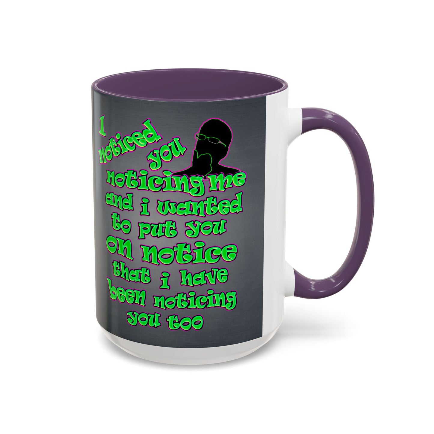 noticed you noticing - Accent Mug (grey-light grey)