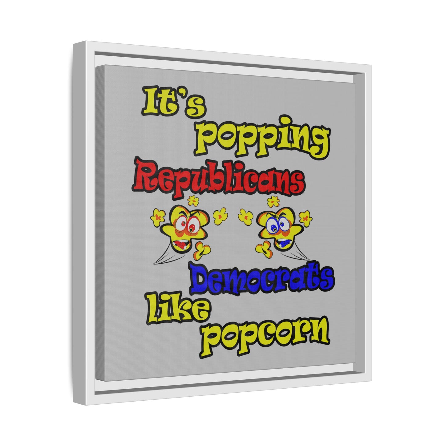 popping like popcorn - framed canvas art (light grey)