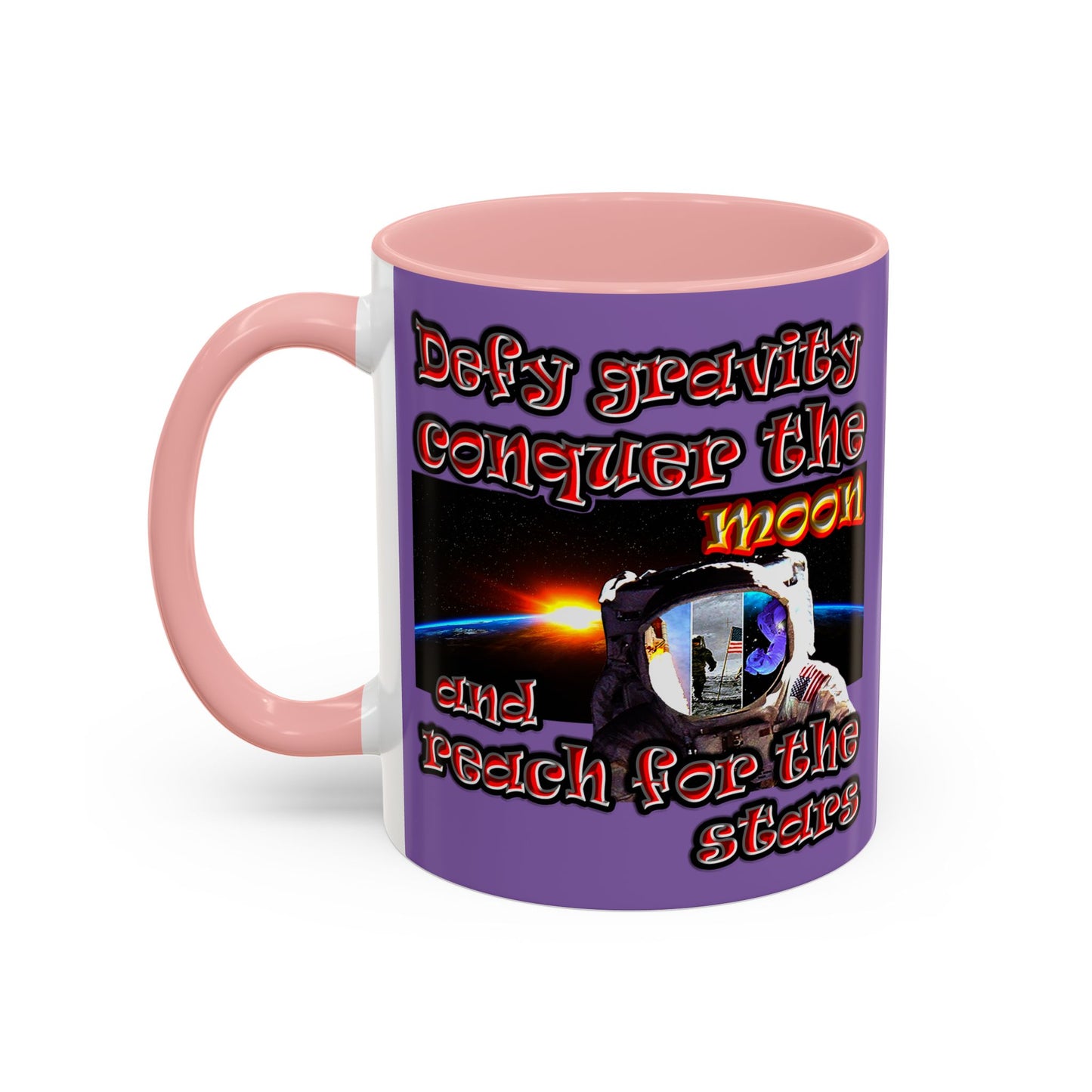 defy conquer reach - Accent Mug (light purple)