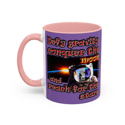 defy conquer reach - Accent Mug (light purple)