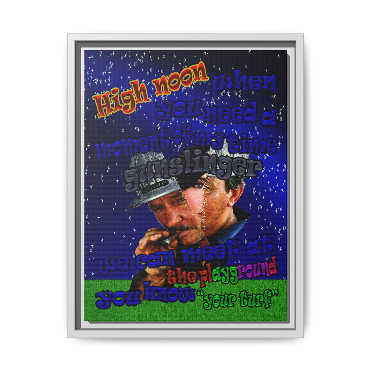 high noon - framed canvas art ('snoops' background)