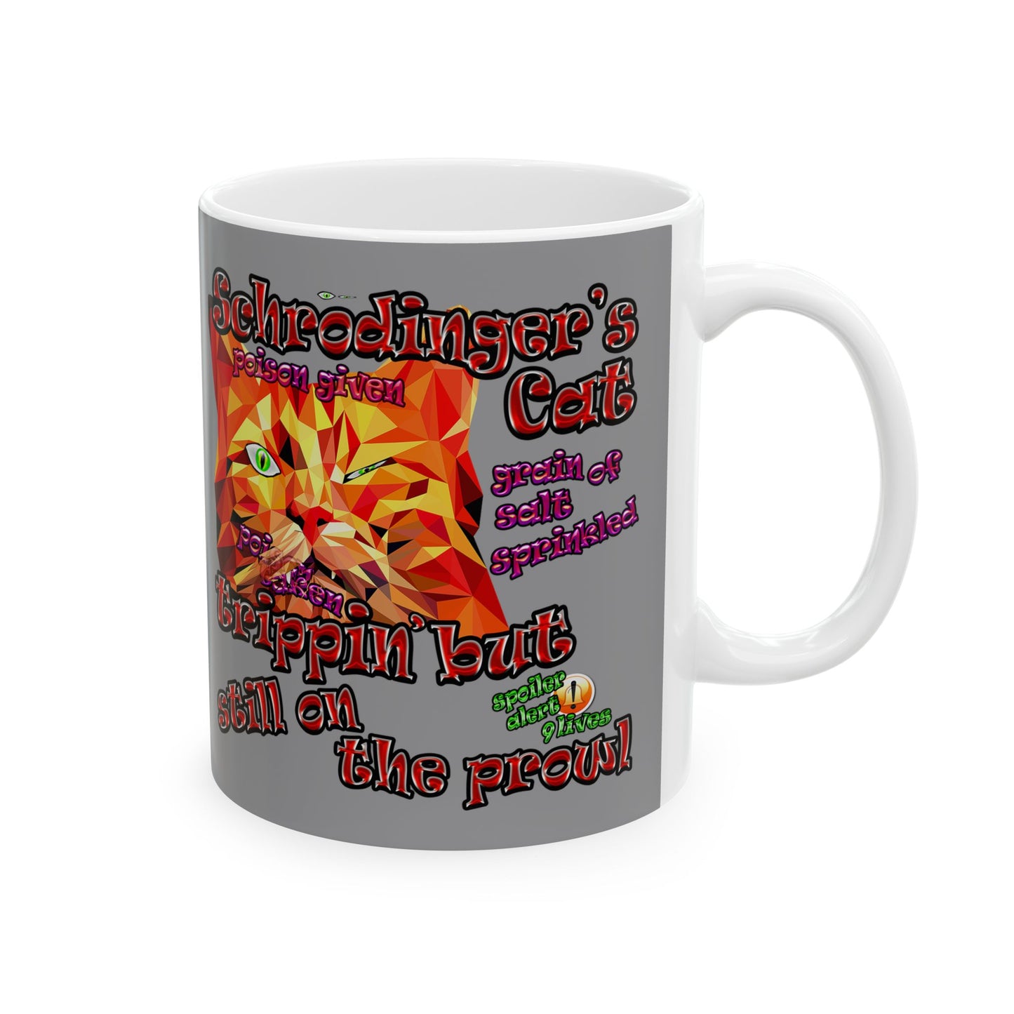 schrodinger's cat - White Mug (grey)