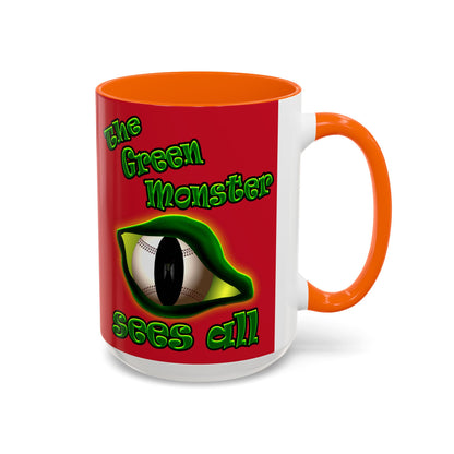green monster - Accent Mug (dark red)