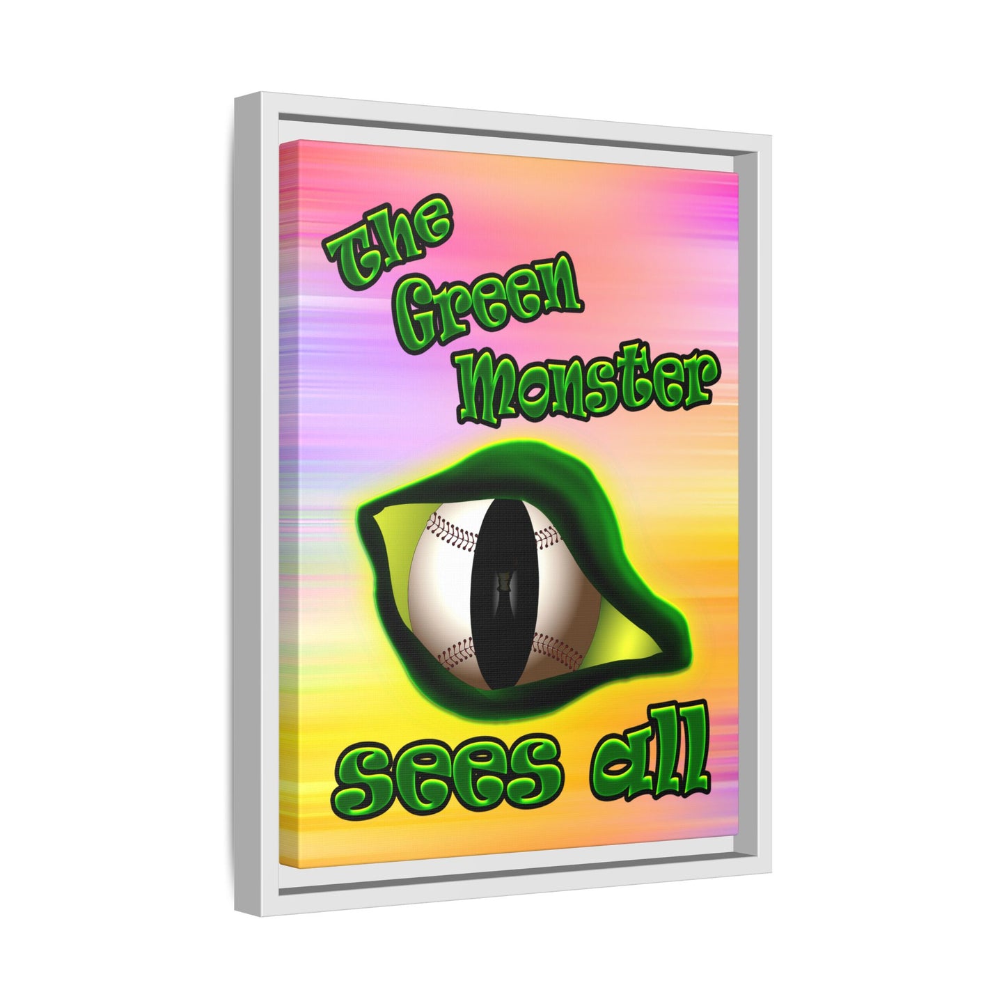 green monster - framed canvas art (color blur)