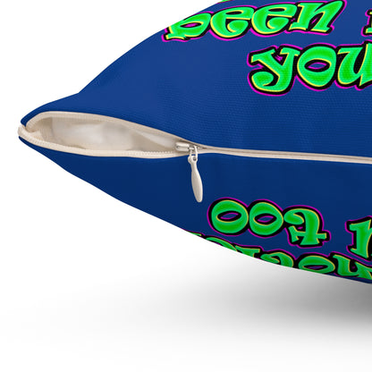noticed you noticing - Spun Polyester Square Pillow - (dark blue)