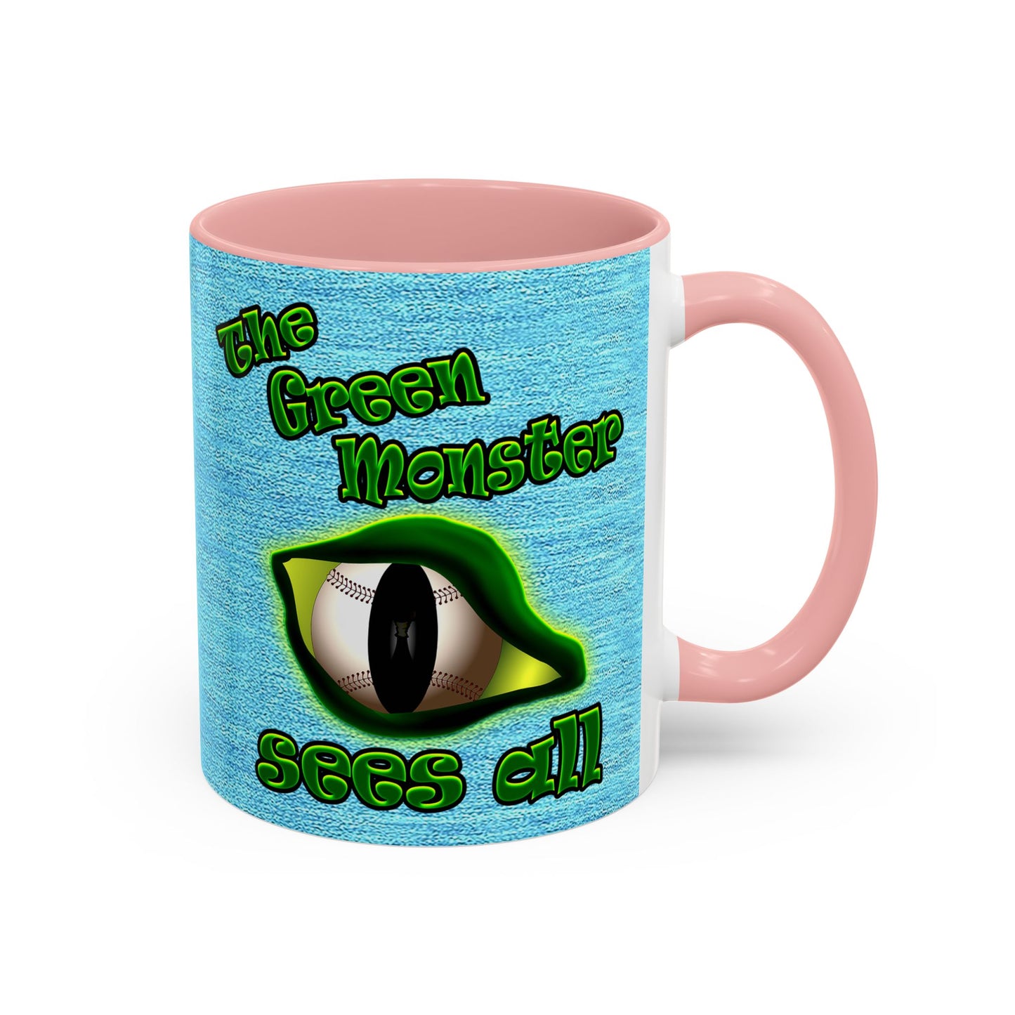green monster - Accent Mug (faded blue)
