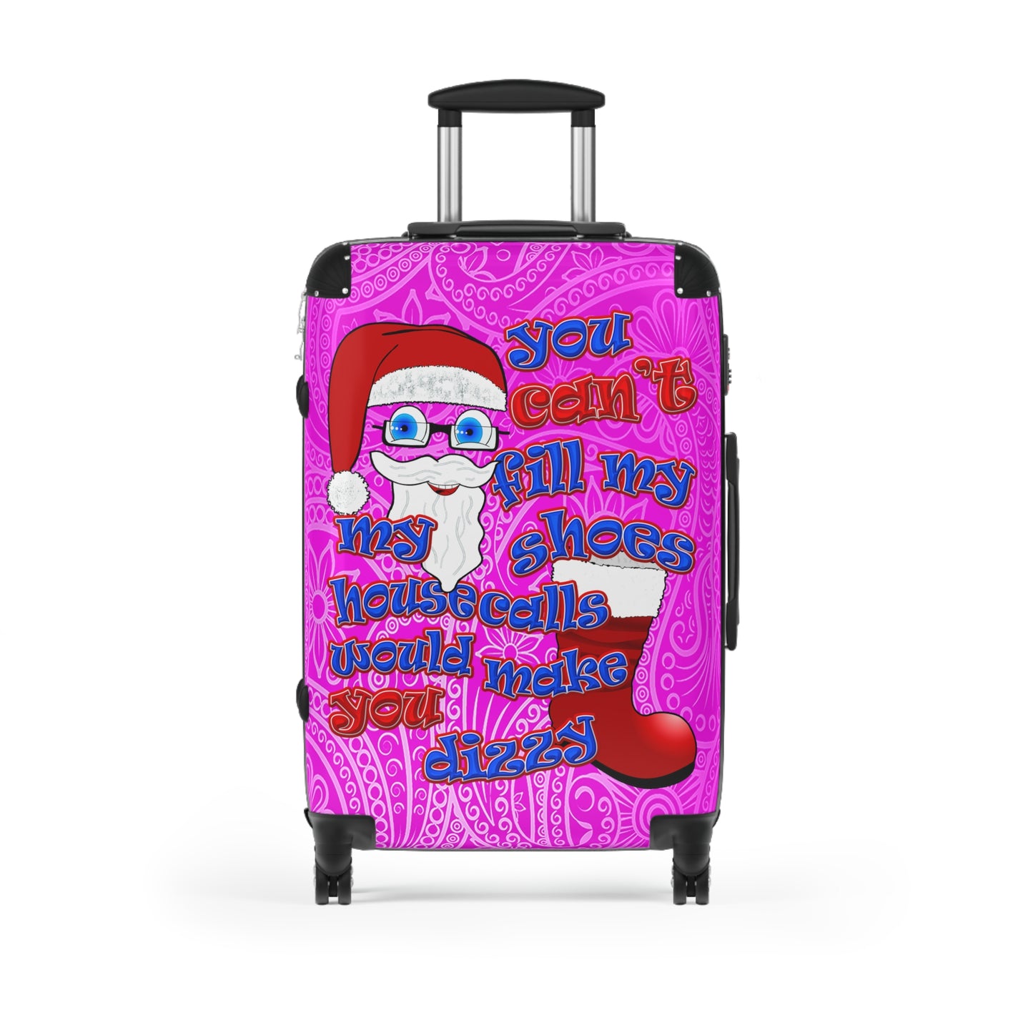 santa's shoes - Suitcase (pink swirl)
