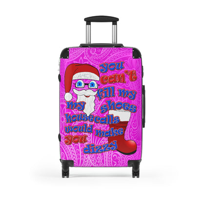 santa's shoes - Suitcase (pink swirl)