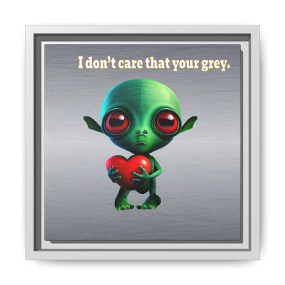 I don't care that your grey - framed canvas art (brushed nickel)