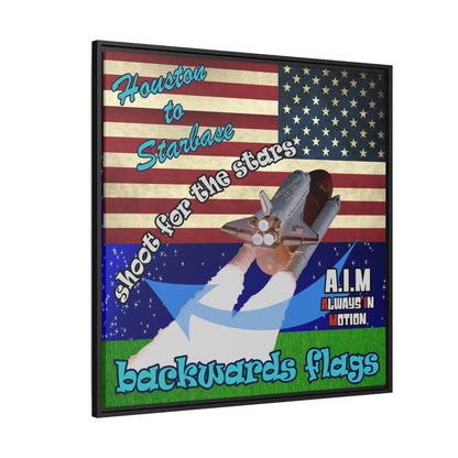 shoot for the stars - framed canvas art ('snoops' background)