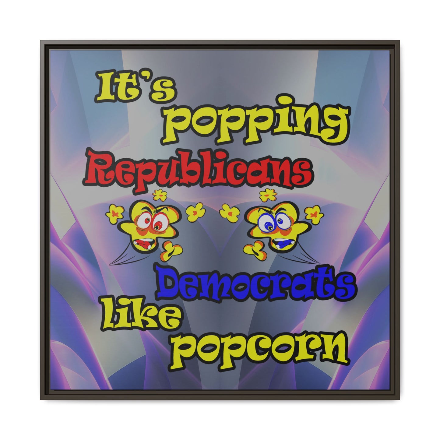 popping like popcorn - framed canvas art (grey-pink wave)