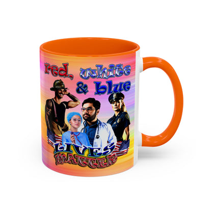 rw&b lives matter - Accent Mug (color blur)