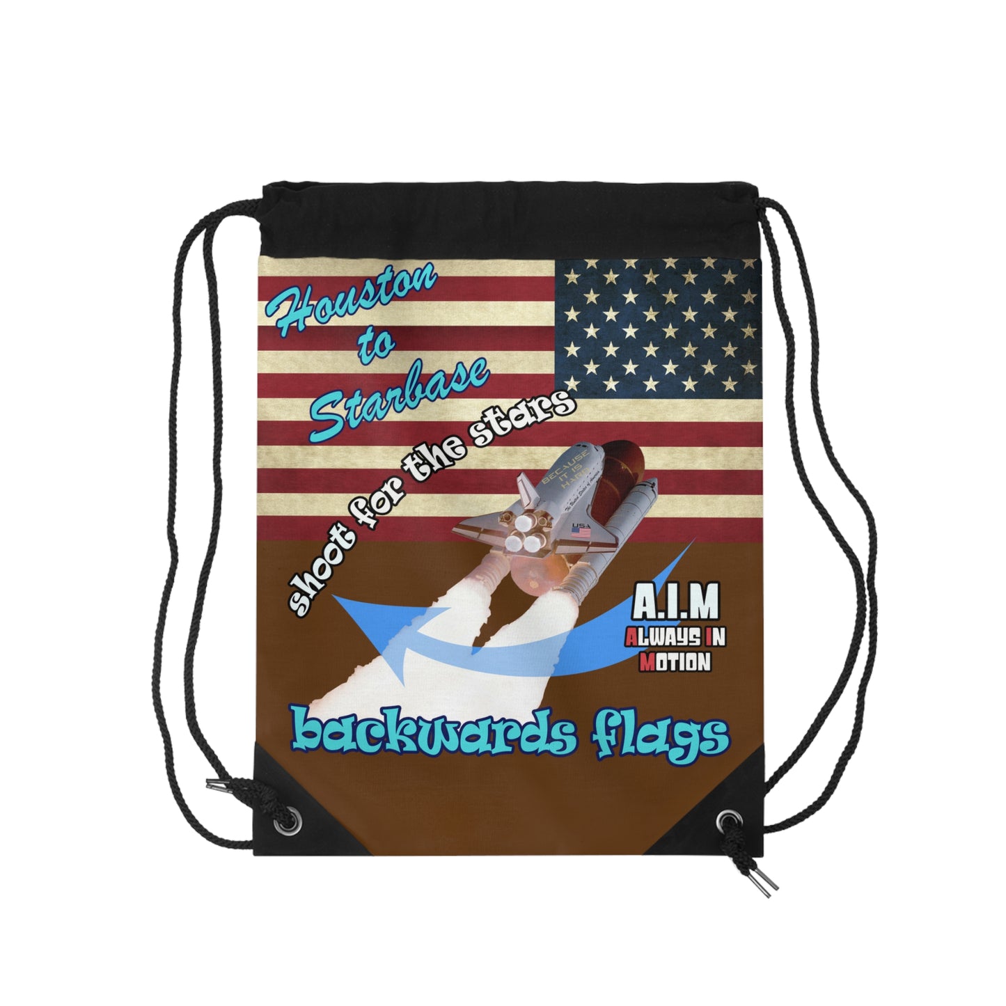 shoot for the stars - Drawstring Bag (brown)