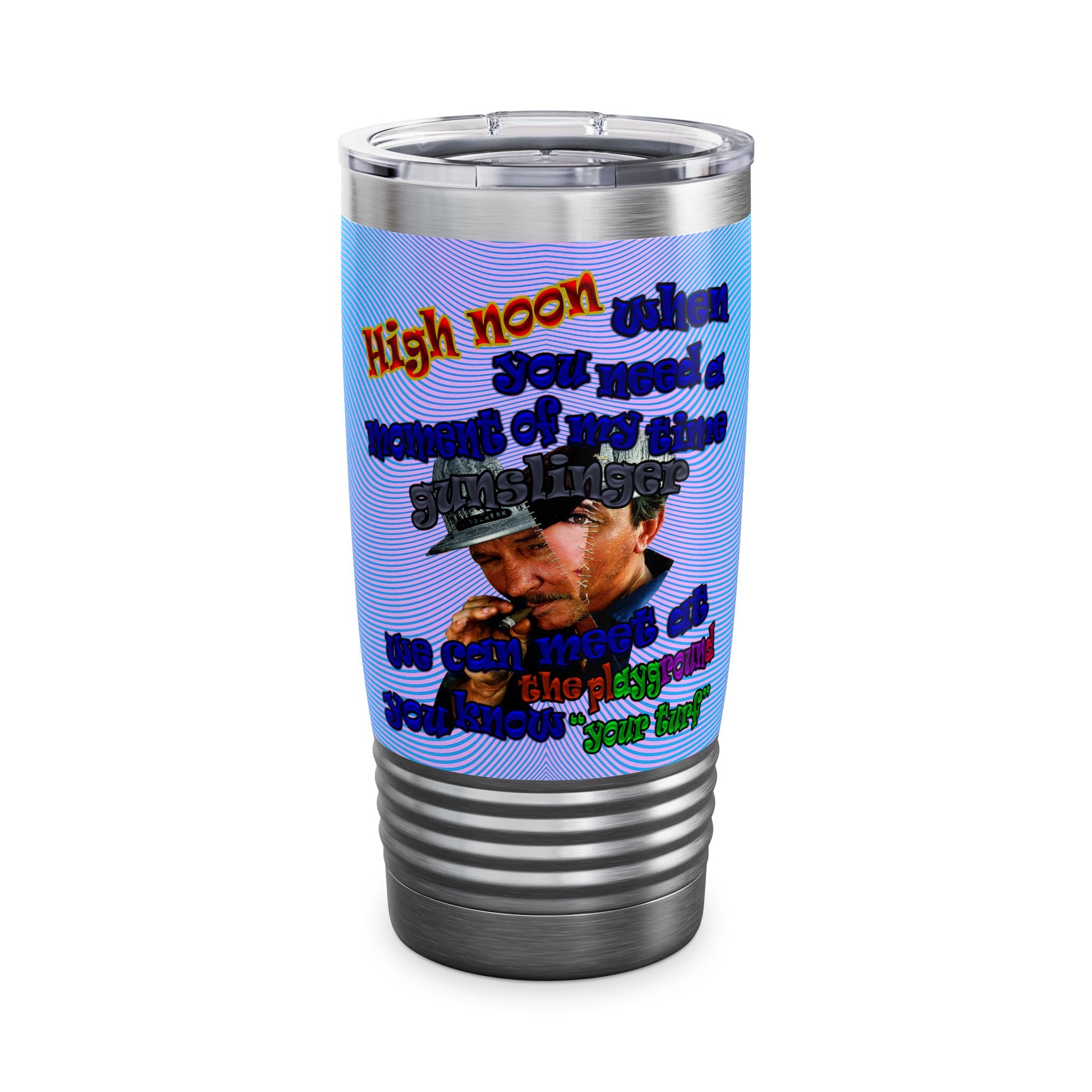 high noon - Ringneck Tumbler, 20oz (light blue-purple wave)
